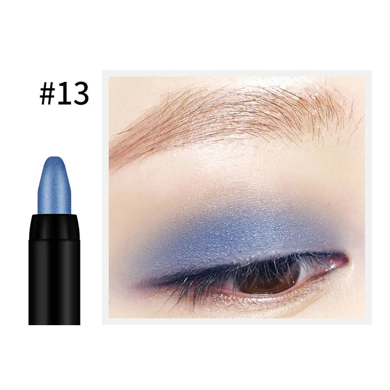 Waterproof Pearlescent Eyeshadow Pencil Stick 16 Colors Lasting Glitter Shimmer Eye Shadow Pen Eyeliner Stick Eyes Makeup Tools