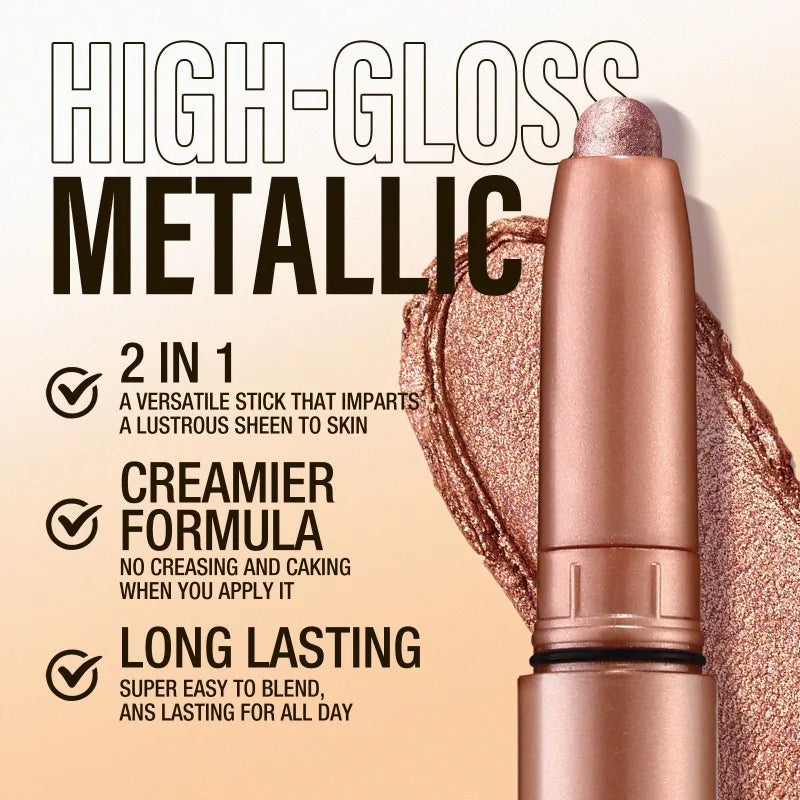 Waterproof Pearlescent Eyeshadow Pencil Stick Shimmer Highlighter Pencil Pearl Pigment Long Lasting Cream Eyes Make Up Cosmetic