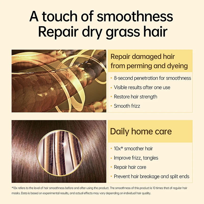 PURC 8 Seconds Hair Mask Smoothing Straightening Keratin Hair Treatment Cream Soft Repair Damaged Frizz Professional Hair Care