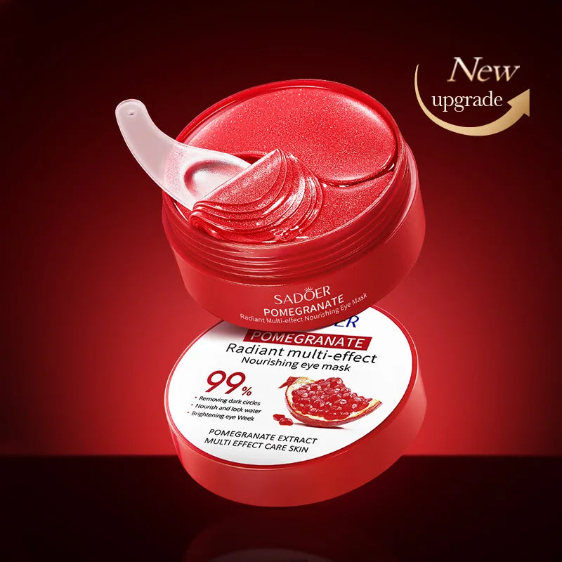 SADOER Red Pomegranate Eye Mask 60Pcs Anti Dark Circles Removal Eyes Bags Moisturizing Eye Patches Eyes Skin Care