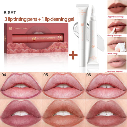 3pcs/ set Lip Tint Marker Liquid lipstick Nude Matte Shades, Lip Liner and Stick 2-in-1, Durable waterproof  Christmas gift