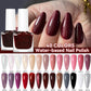 LILYCUTE 7ml Dark Red Nail Polish Water-based Colorful Glitter Sequins Air Dry No Need Cure Nail Art Supplies Gorgeous Color