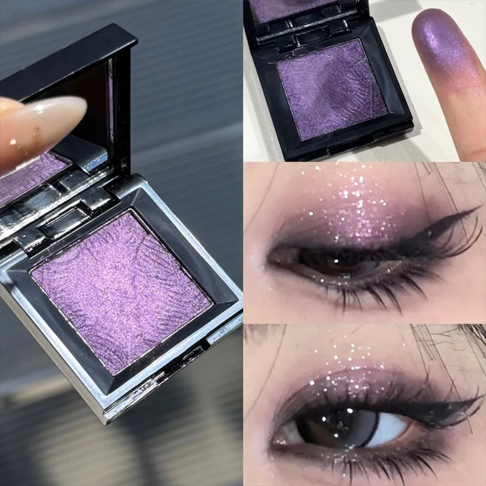 Monochrome Eyeshadow Palette Chrome Blue Pearl Glitter Highgloss Brightening Lasting Waterproof Metallic Luxury Eyeshadow Makeup