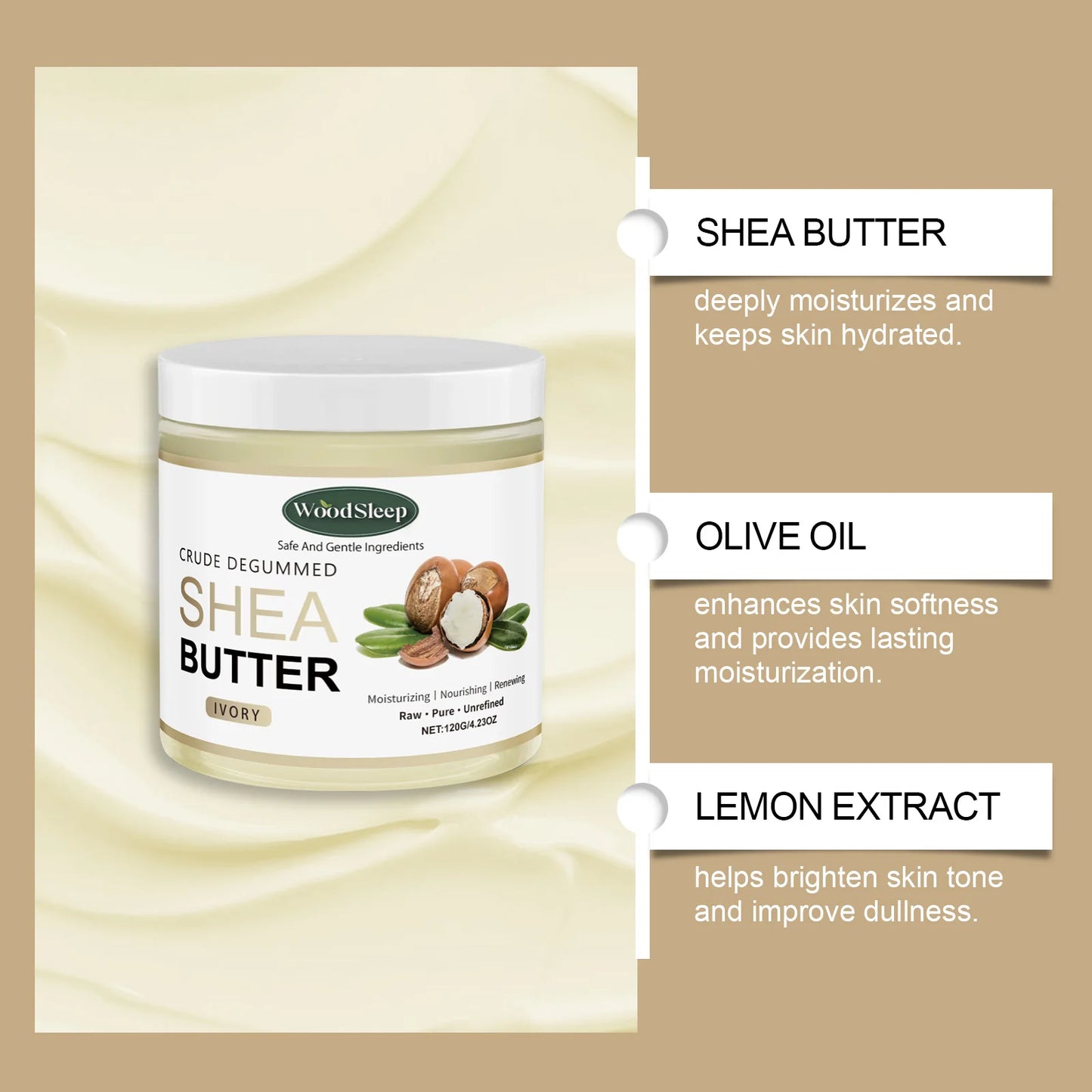Natural Shea Butter Organic Removes Dry Skin on the Legs Arm Buttocks Deep Hydration Moisturizing Skin Crack Remover Moisturizer