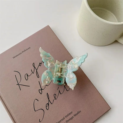 Retro Fairy Butterfly Hair Claw Acetate Crab Hair Clip Sweet Princess Shark Hairpin Women Lady Girl Headwear Hair  Accessories