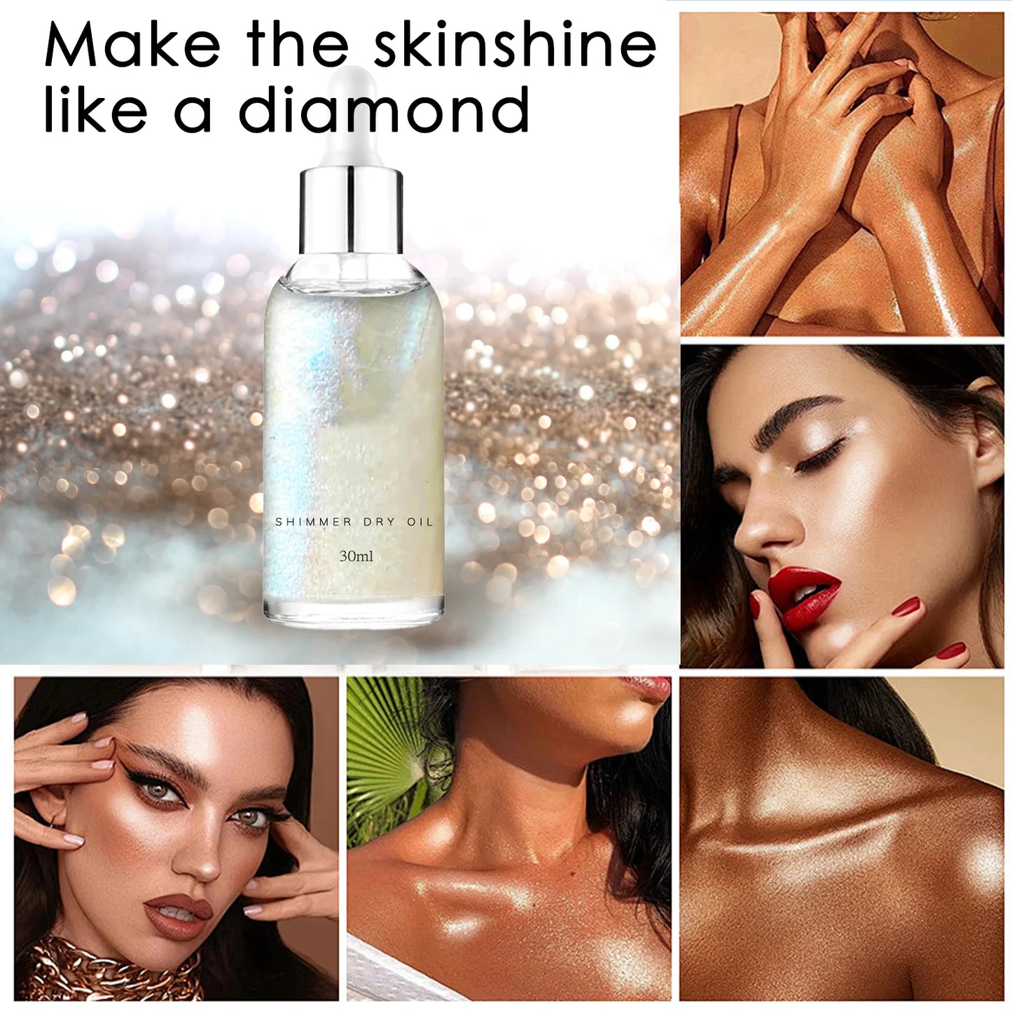 Liquid Highlighter Oil Makeup Cosmetic High Gloss Glitter Face Body Shimmer Highlighter Waterproof Long Lasting Women Beauty