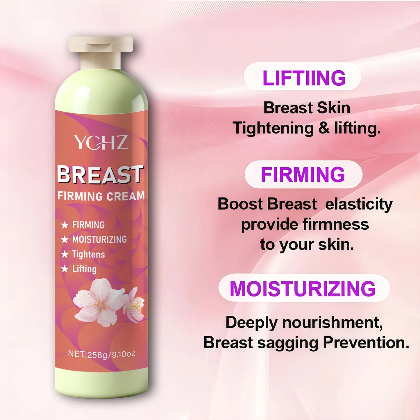 9.1 oz Breast Firming Cream, Containing Olive Oil, Vitamin E and Honey, for Firming Breast Skin, Moisturizing and Firming Women's Body Skin Care Cream