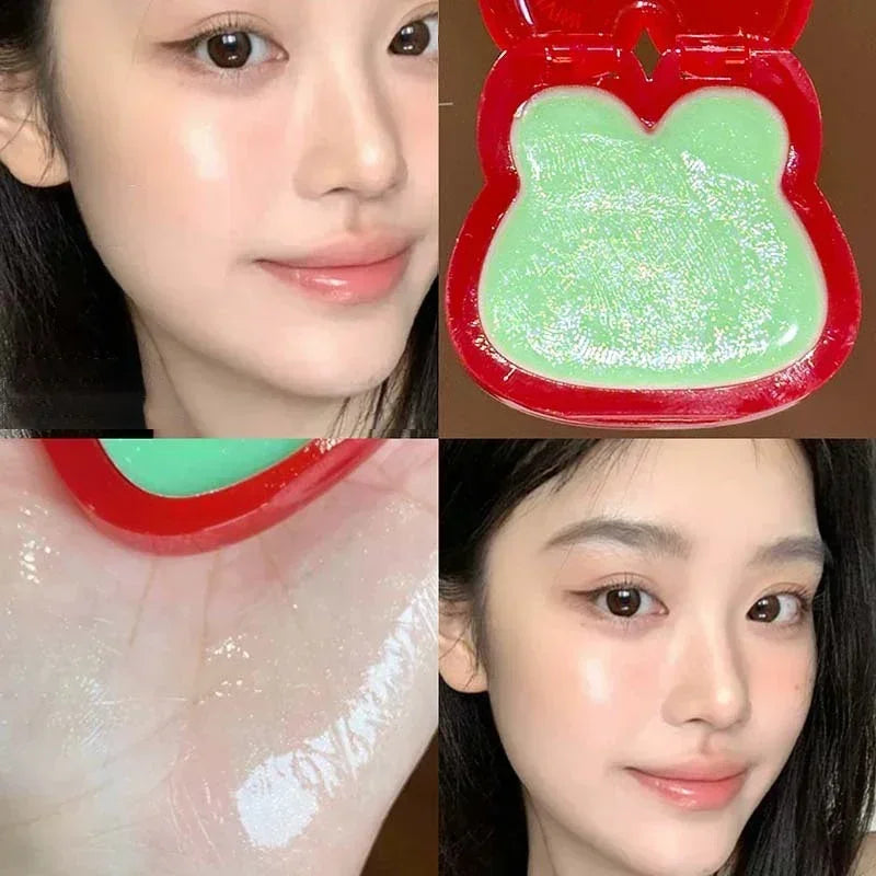 Water Light Cream Blush Matte Multi-purpose Highlight Cream Cute Rabbit Shape Blusher Pink Purple Cheek Tint Makeup Rouge Cream