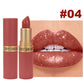 Diamond Chocolate Red Lipstick Pearlescent Glitter Velvet Lipstick Waterproof Shiny Metallic Matte Lip Gloss Non-fade Makeup