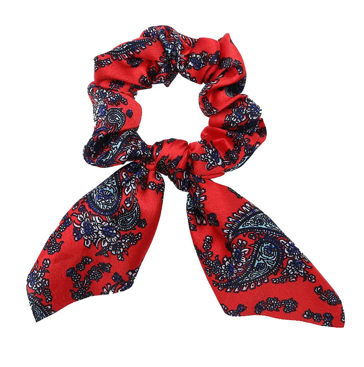 Fashion Floral Leopard Print Scrunchie Bowknot Hair Rope Women Girls Ponytail Holder Hair Ties Elastic Bands Hair Accessories