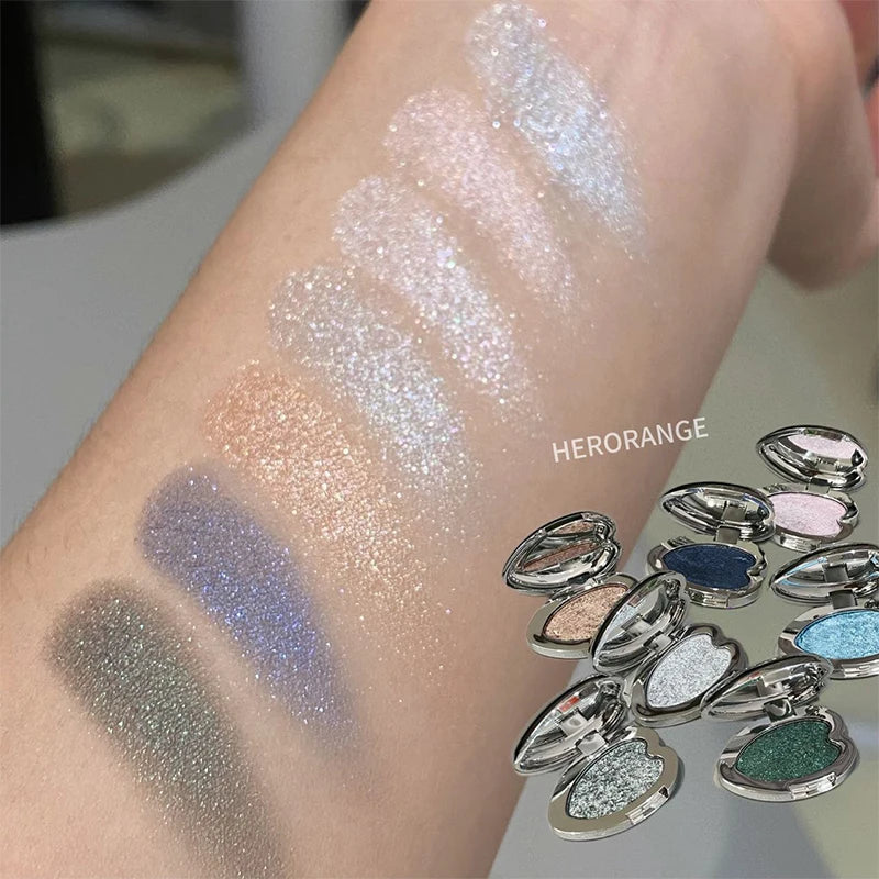 Chameleon Smoked Blue Eyeshadow Monochrome Diamond Highlighter Contouring Palette Fine Flash Brighten Metallic Eye Shadow Makeup