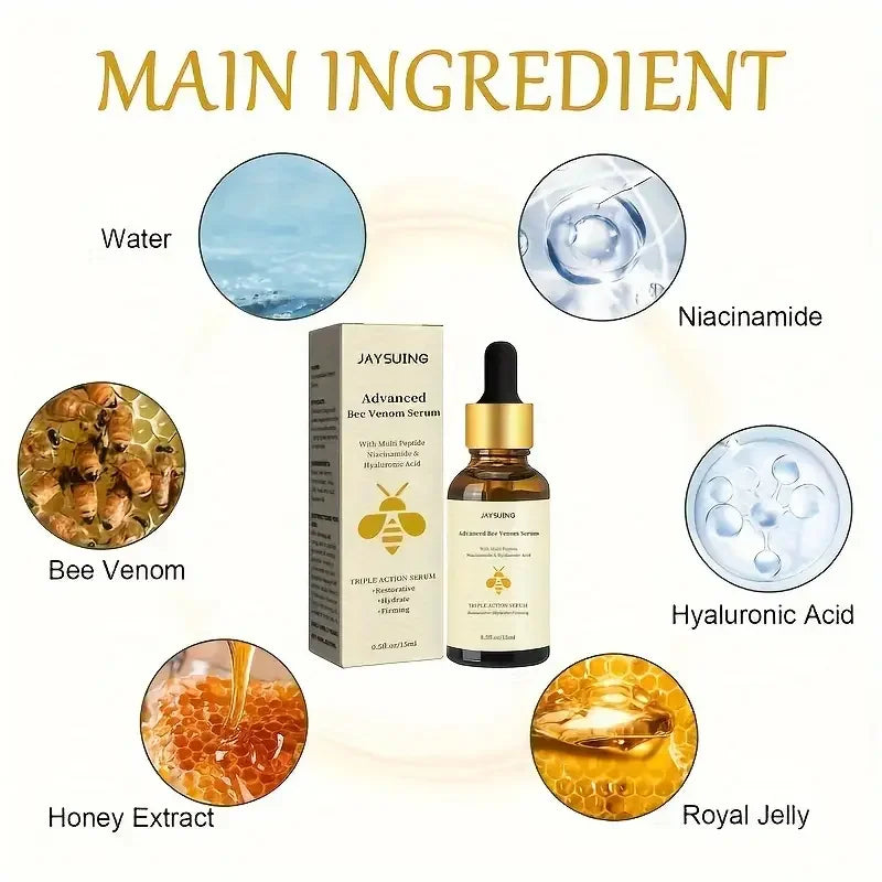 1/2/3pcs Advanced Bee Venom Serum Moisturizing Anti Aging Reduce Fine Line Damaged Skin Repair Facial Cream Nourishing Skin Care