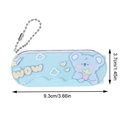 1pc Cute Cartoon Bear Mini Girl Hair Brush Hair Comb with Mirror Small Portable Hand Kid Girl Hair Brush Hair Access random