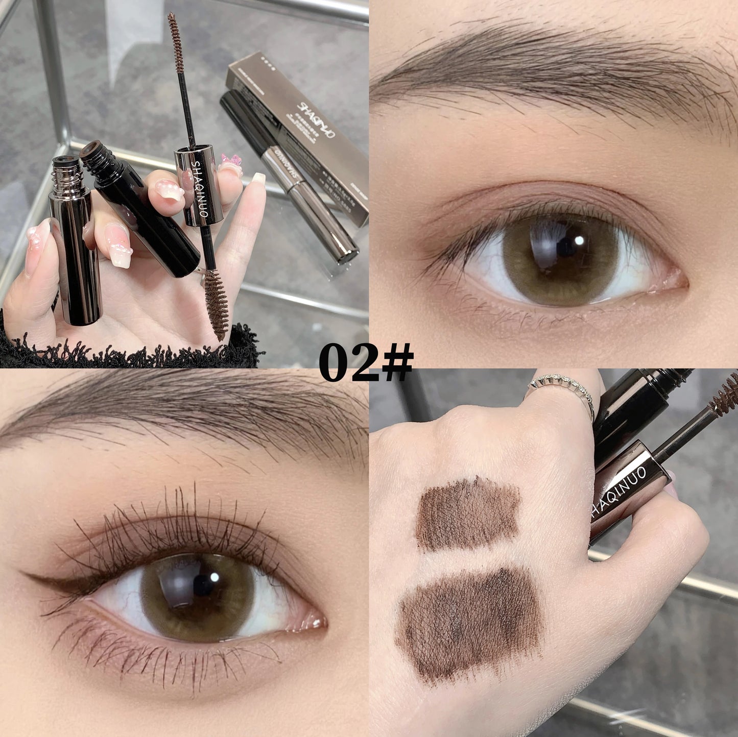 SHAQINUO 2 In 1 Volume and Length Waterproof Mascara Long Lasting Dual-Ended Tubing Eye Makeup