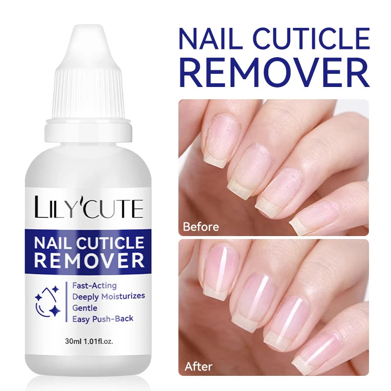 LILYCUTE 30ml Nail Cuticle Remover Quick Softening Gel For Nail Dead Skin Gentle Remover Manicure Care Easy Cuticle Cleaner Tool