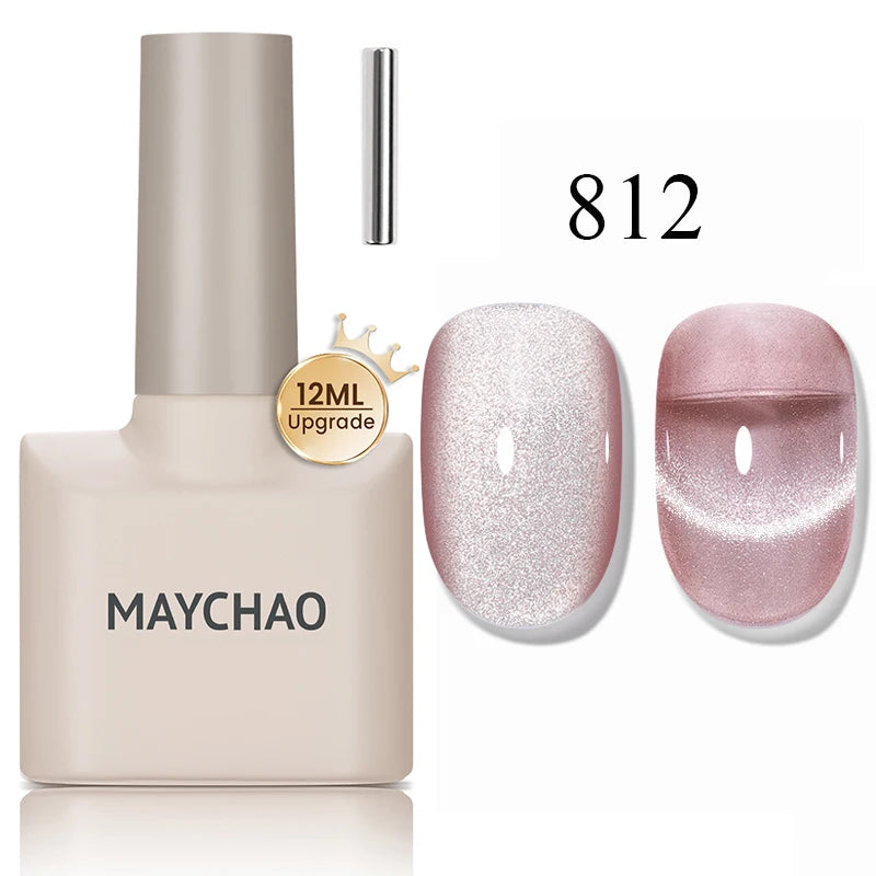 MAYCHAO 10ml Cat Magnetic Gel Nail Polish Cat Eye Glitter Effect Semi Permanent Soak Off UV Gel Varnish Manicure For Nail Art