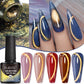 PUENTE 7.5ML Golden Gems Cat Magnetic Gel Nail Polish Pink Brown Blue Colors Golden Glitter Cat Eye Soak Off UV Nail Art Varnish