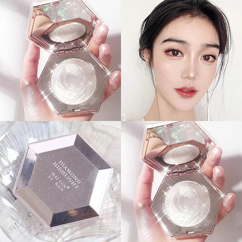 Highlighter Makeup Palette Glitter for Face Body Cheek,Diamond Shimmer Highlighter,Smooth Glitter Sparkles,Nose Contour Palettes