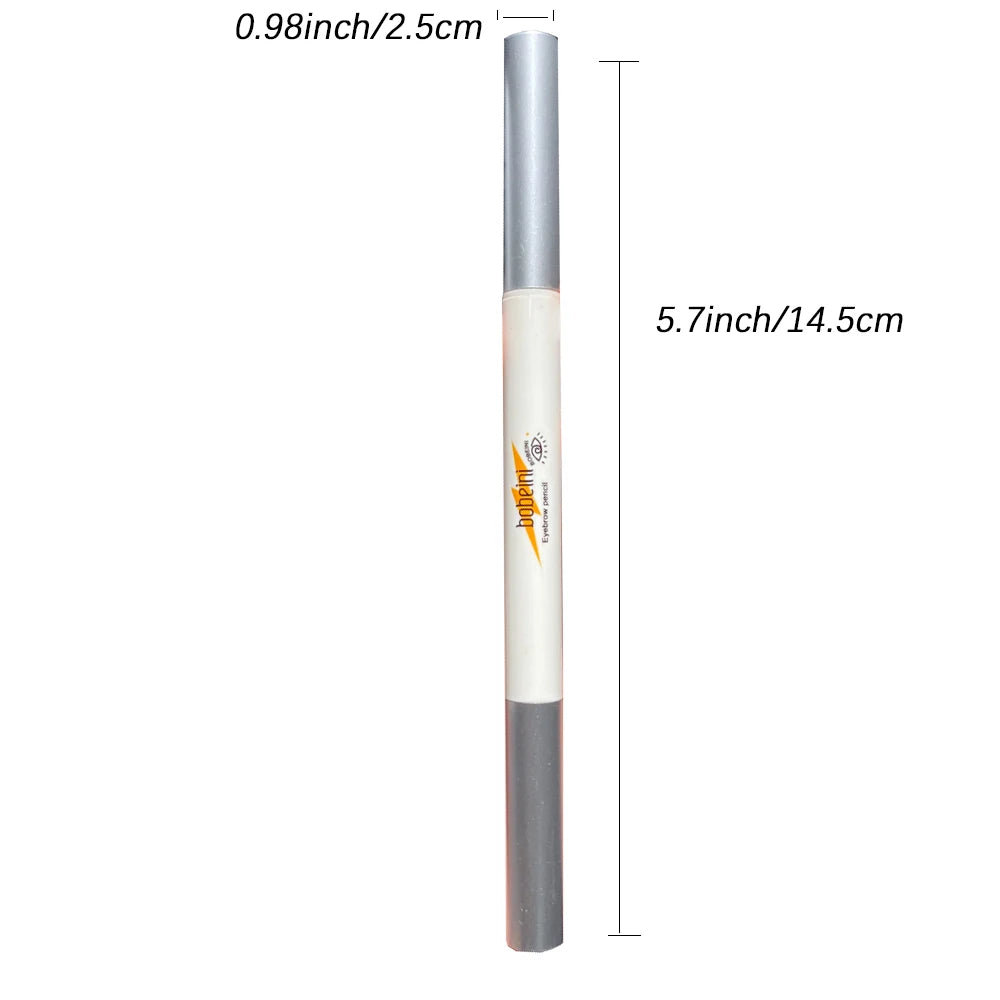 Thin-Head Double-Ended Eyebrow Pencil – Waterproof, Long-Lasting, Auto-Rotate, Brush Tip, Contour, Natural, Certified, Unisex