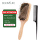Boar Bristle HairBrush Wood Hair Brush Peine OAK Wood Combs for Women Barber Beauty Care Paddle Scalp Massage Brush