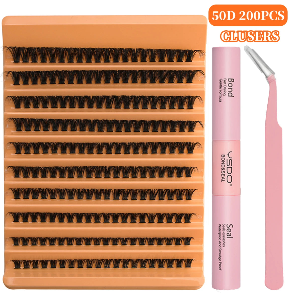 8-16MM Individual Cluster Lashes Set Natural Faux Mink Lashes Reusable DIY Tray Lash Extension Thick Volume False Eyelashes Kit