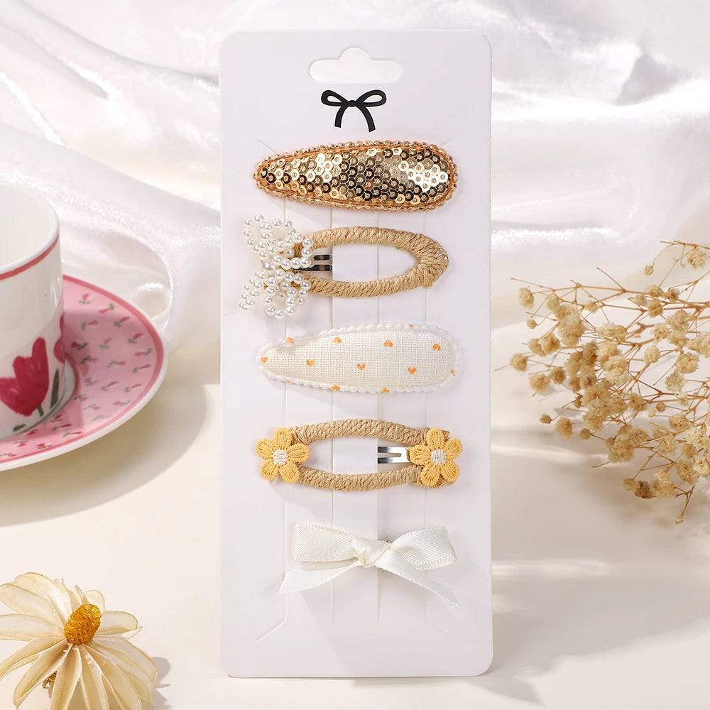 5Pcs BB Clips Set Toddler Baby Girls Hair Clips Children Barrettes Ins Sweet Daisy Hair Accessories