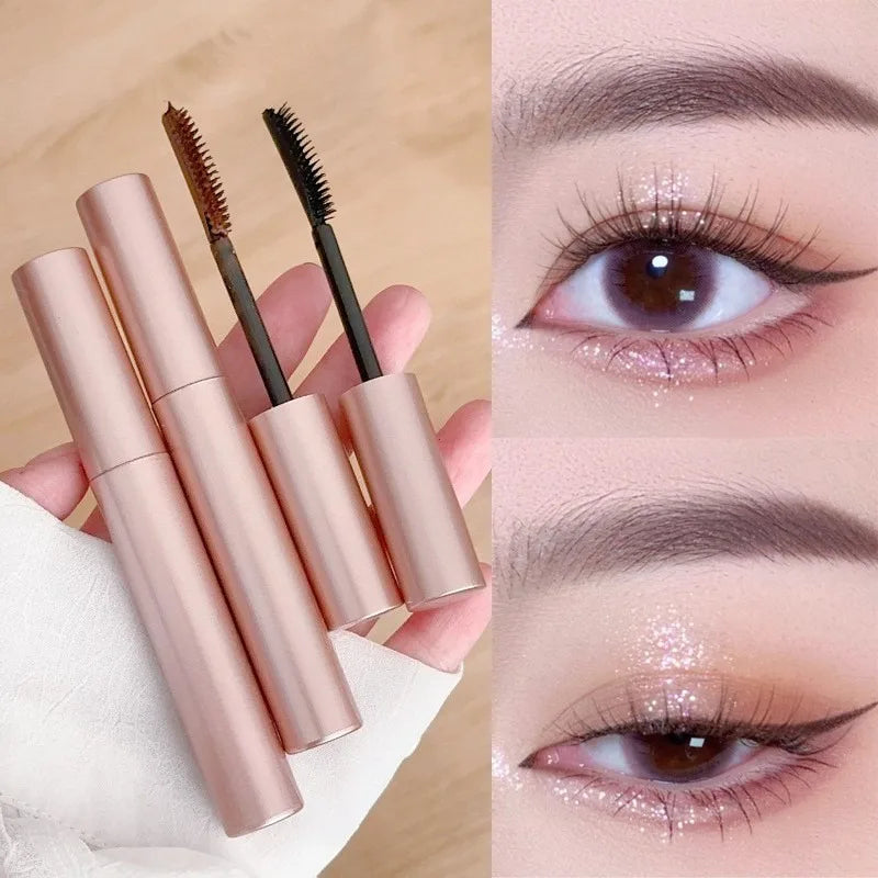 Silk Fiber Matte Mascara Makeup Ultra-Fine Brush Lengthens Eyelashes Waterproof Fast Dry Brown Black Curling Mascara Comestic