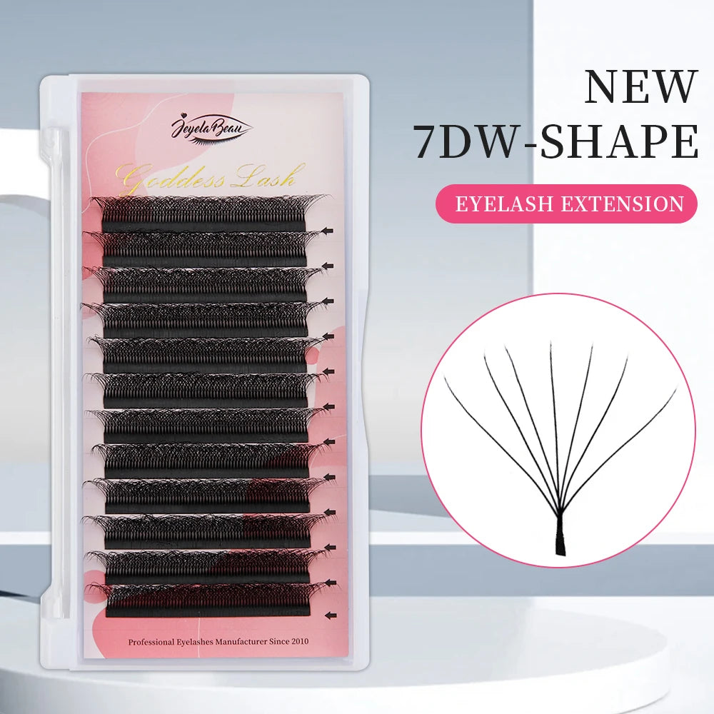 Goddess 3D/4D/5D/6D/7D/8D W Shape Lashes 4D Premade Fan Lash Extensions 0.07 C/D Curl Natural Soft High Quality Individual Lashe