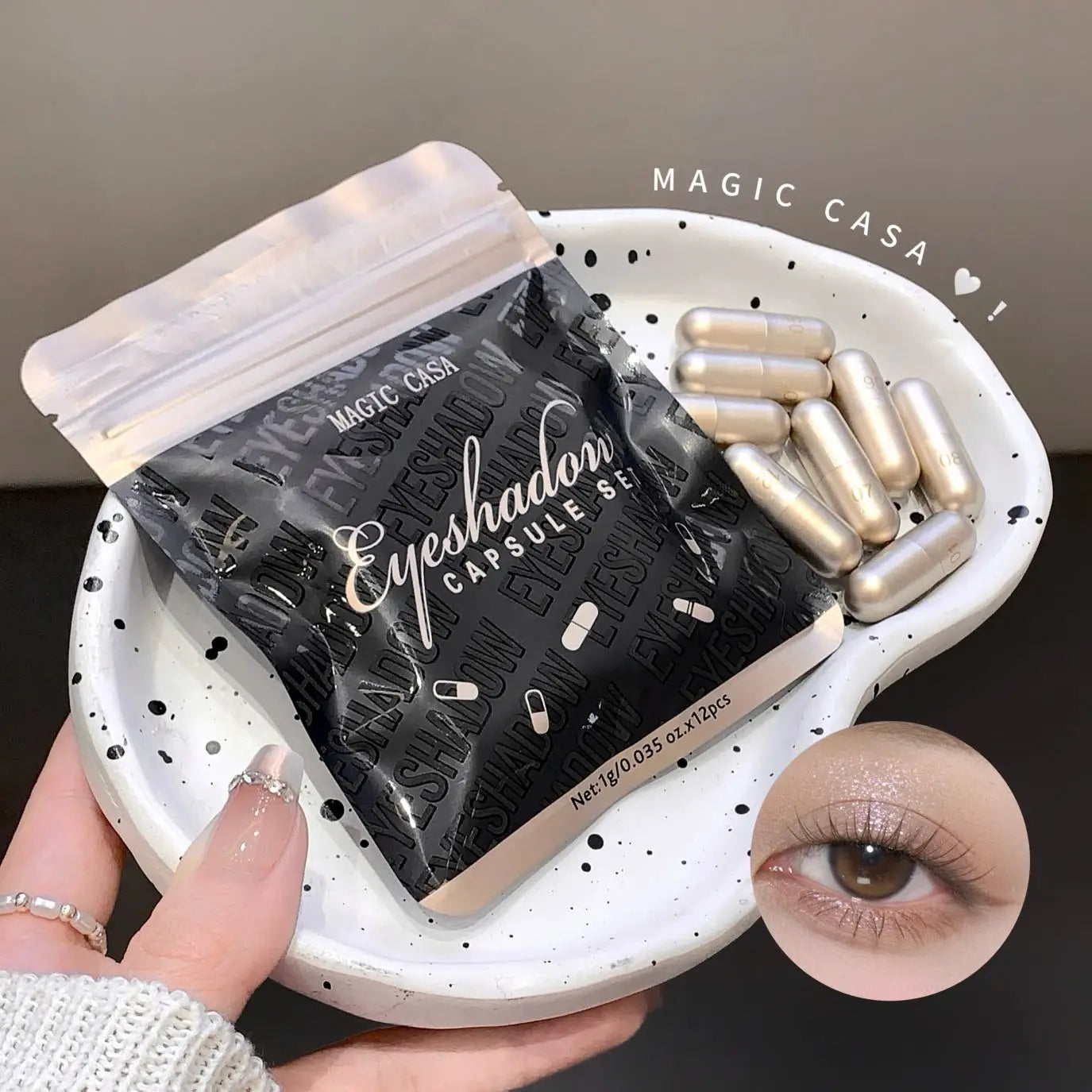 MAGIC CASA 12 Color Capsule Eyeshadow Set Highlighting and Crouching Eyeshadow Non-Smudging Eye Contour Set