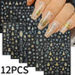12sheets Laser Sliver Snowflakes/snowballs 3D Christmas Nail Art Decals Dreame Laser Santa Claus Snowman Nail Stickers Charms﻿