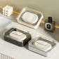 Soap Dish with Lid, Portable Travel Soap Box, Double Layer Drainable Soap Holder for Bathroom Shower Sink Countertop