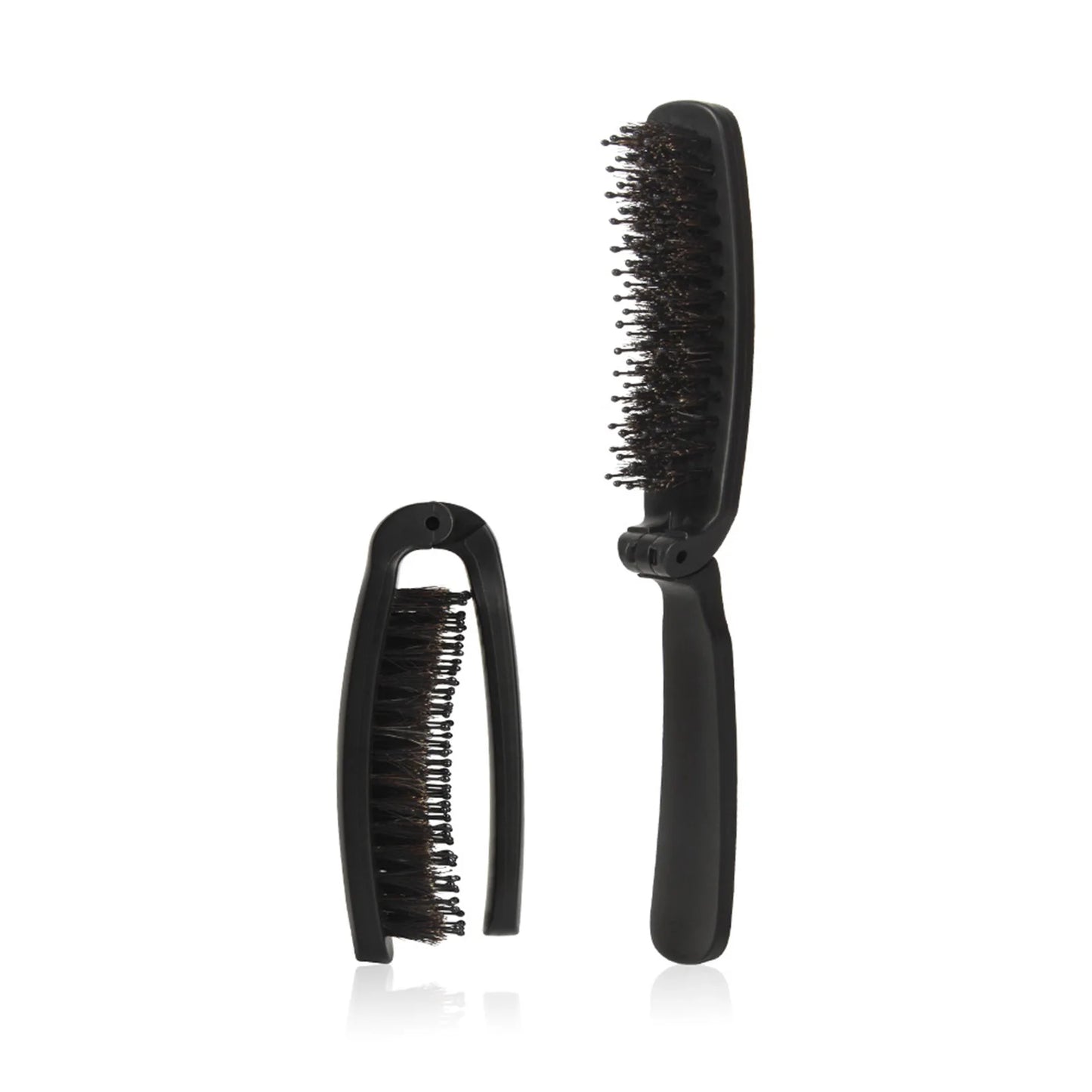 Foldable Nylon Bristle Hair Brush For Smoothing Detangling And Volumizing With Portable Design For Travel And Daily Use