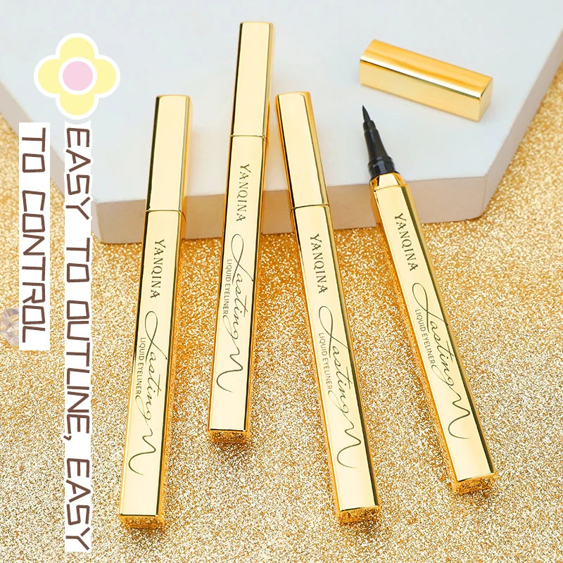 Waterproof Sweatproof Smudge-proof Black Eyeliner Liquid Pen, Quick Dry Long Lasting Eye Makeup Cosmetics for Beginners