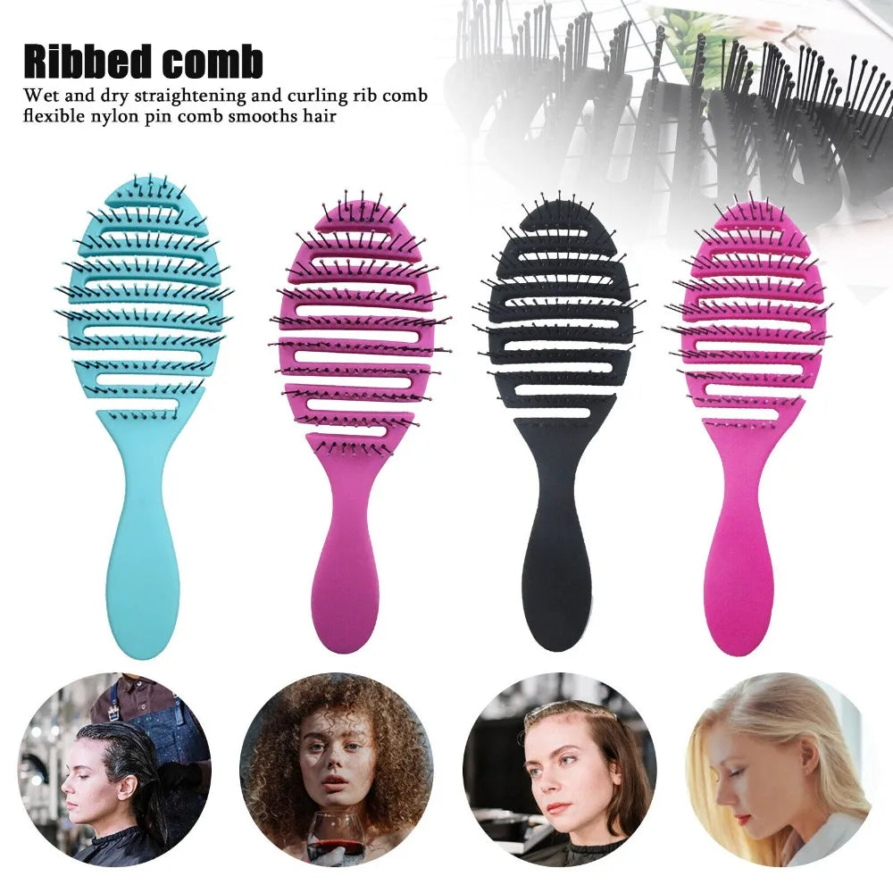4 Colors Detangling Hair Brush Flexible Vented Curly Hairdressing Hair Brushes Salon Hairdressing Accessories