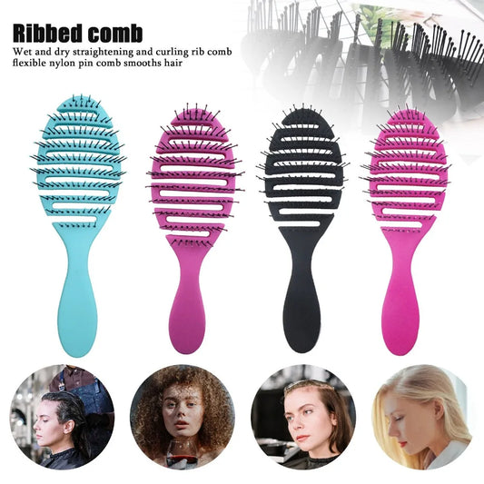 4 Colors Detangling Hair Brush Flexible Vented Curly Hairdressing Hair Brushes Salon Hairdressing Accessories