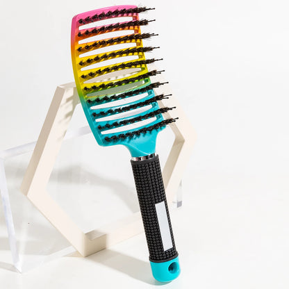 Detangling Hairbrush Scalp Massage Comb Bristle Nylon Women Magic Curly Hair Brush Salon Hairdressing Styling Tools Wholesale