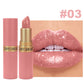 Diamond Chocolate Red Lipstick Pearlescent Glitter Velvet Lipstick Waterproof Shiny Metallic Matte Lip Gloss Non-fade Makeup