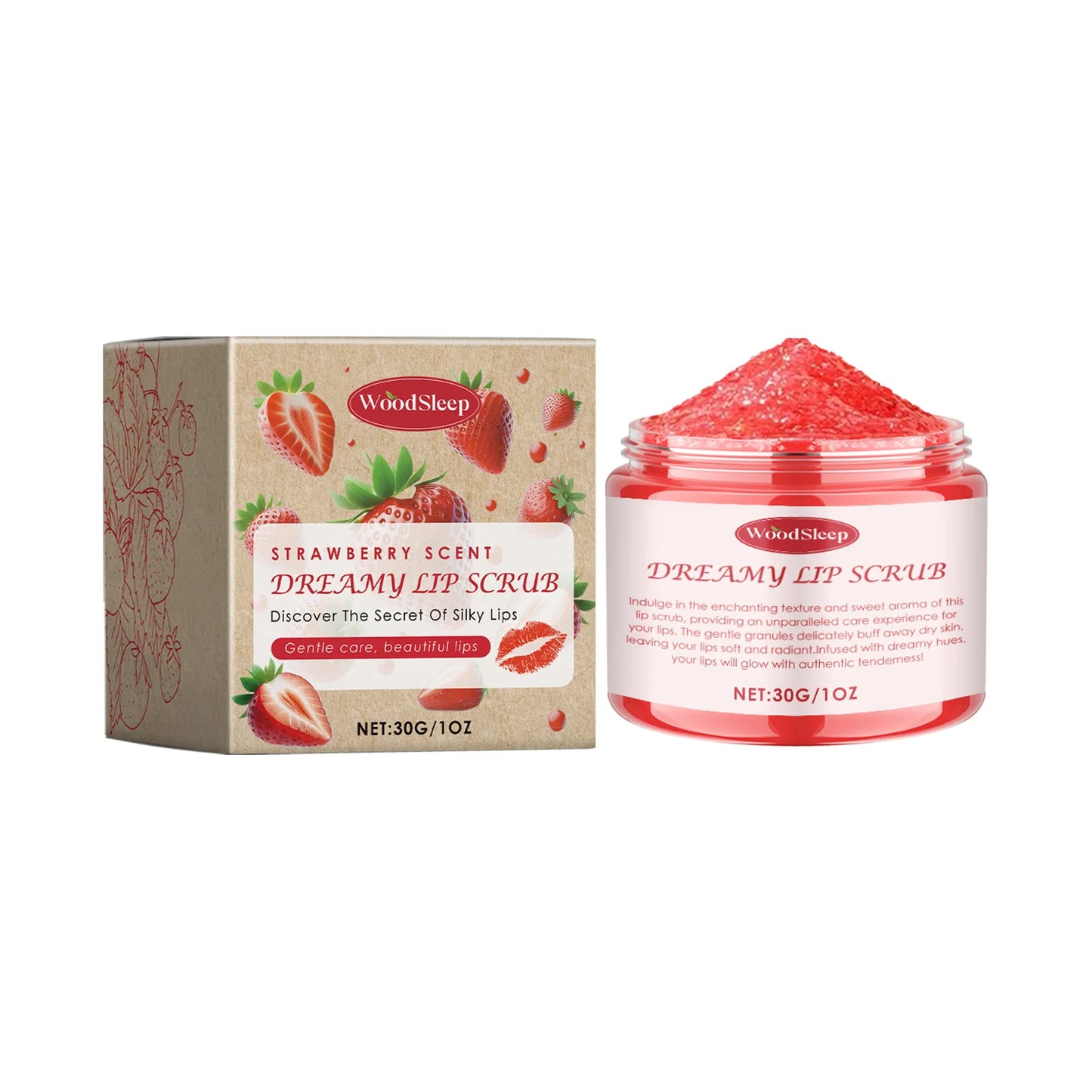 Lip Scrub Exfoliating Moisturizing Lip Gloss Bleach Lighten Lip Line Remove Dead Skin Anti Crack Strawberry Lip Nourishing Care