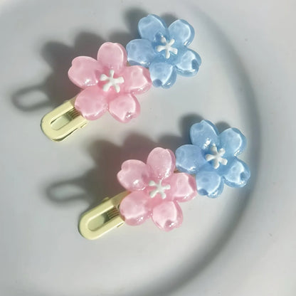 1pc/2pcs five-petal colorful duck clip, women's flower pattern hair accessories, women's hair accessories hair clip, suitable fo