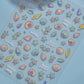 Magical Blow Bubbles Goldfish Bunny Rabbit Cat Kitten Shape Shiny Dreamy Bubbles 5D Nail Art Decorations Sticker Manicure Decal