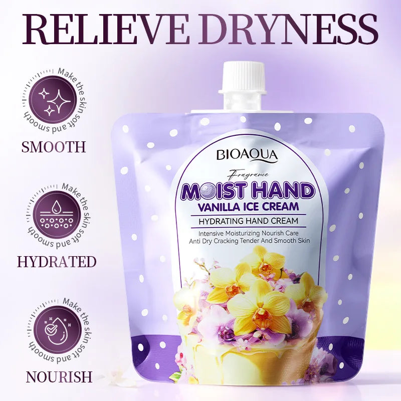 5 Pack Hand Cream 30g - Vanilla/Donut/Coconut, Hydrating & Improving Skin Texture, Repairs Dryness & Fine Lines in Winter
