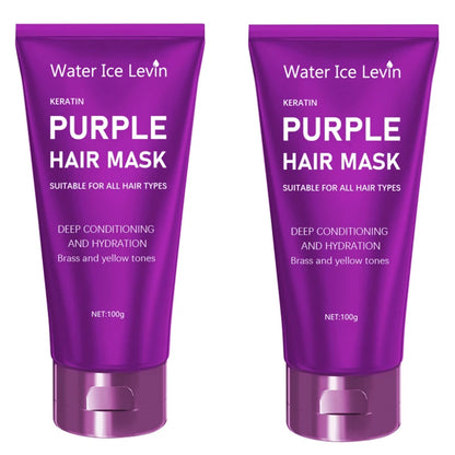 Purple Hair Mask - Lotion Is for Blonde Hair, Platinum, Bleached, Silver, Gray, Gray and Brass Hair - Remove Yellow Blend Dry, Damaged Hair - No Residual and Vegetarian Food