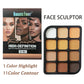 Deep Skin 12-Color Matte Contour Palette - Full Coverage All-In-One Highlighter Shading & Powder Face Makeup Kit