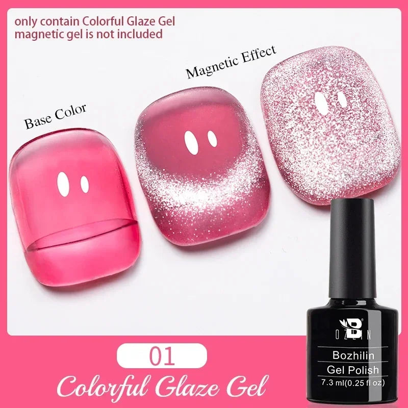 7.5ML Pink Blue Nail Gel Cat eye Semi Permanent Nail Art Soaking UV LED Nail Salon DIY Nail Salon Gel For Autumn And Winter
