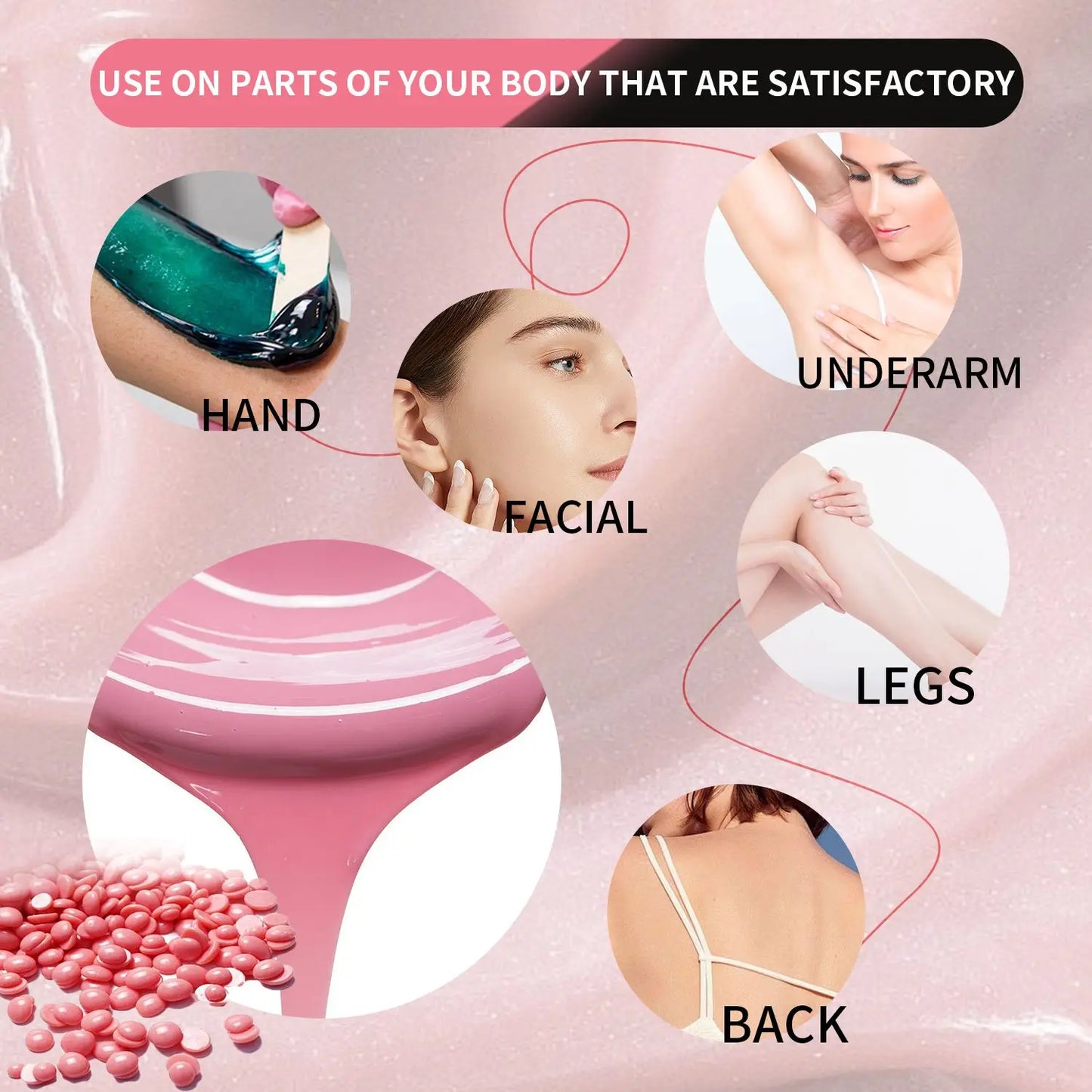 Viilife 50/100g Wax Beans Hot Film Hard Wax Depilatory Hard Hair Removal Bean Waxing Bikini Face Legs Body Hair Removal Unisex