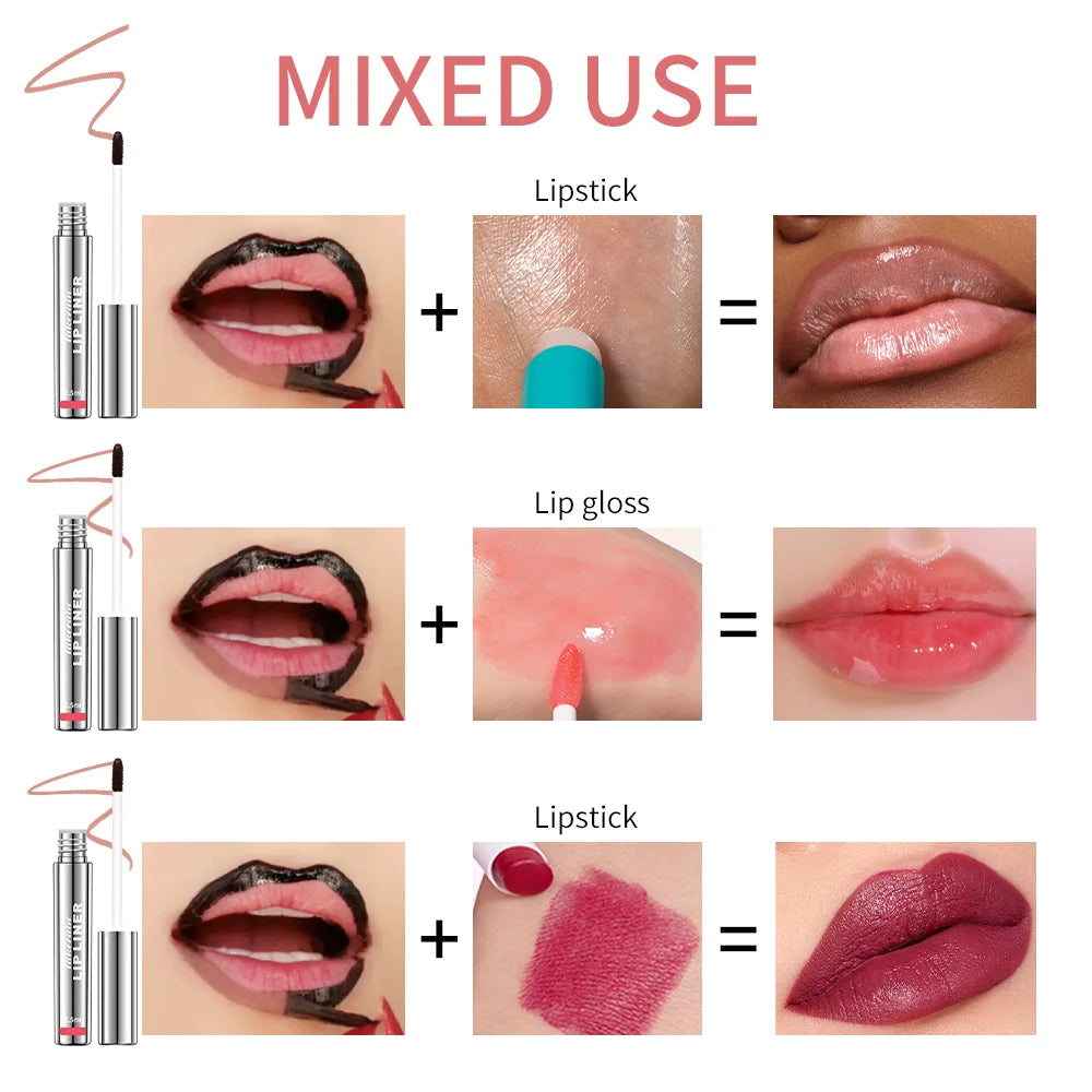 4colors Highly Pigmented Lip Liner Tattoo Matte Peel Off Enhance Lip Liner Lasting Lip Stain Waterproof Transfer-proof Lipstick