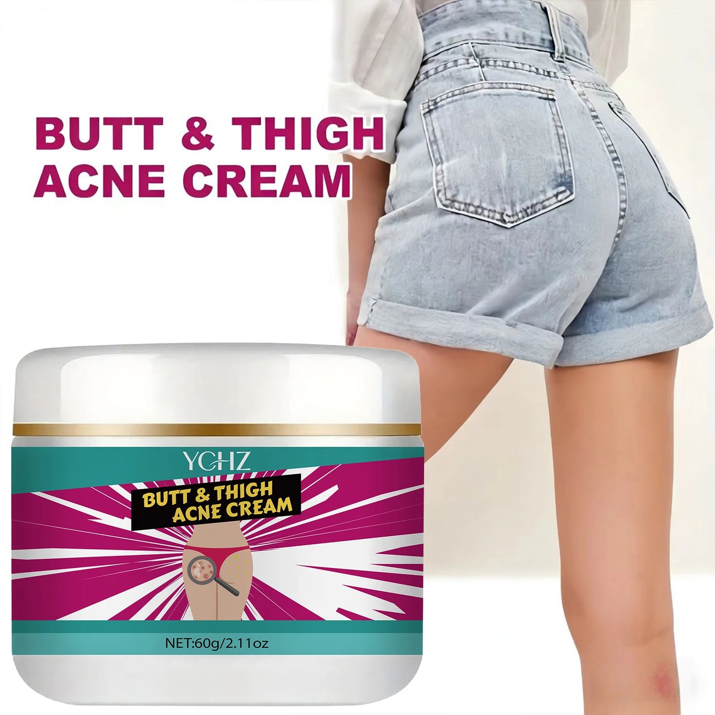 Firming Butt Cream, Sexy Butt Massage Cream, Reduces Unevenness, Light Beige Firming Lines, Creates Smooth and Beautiful Buttocks, Butt Lifting Massage Cream, Moisturizing and Nourishing, Gentle Absorption, Suitable for All S