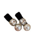 2PCS Pearl &Rhinestone Hair Clips Set, Black Base Elegant Retro-Style Hair Accessories For Women, Stylish Daily Wear Party Decor