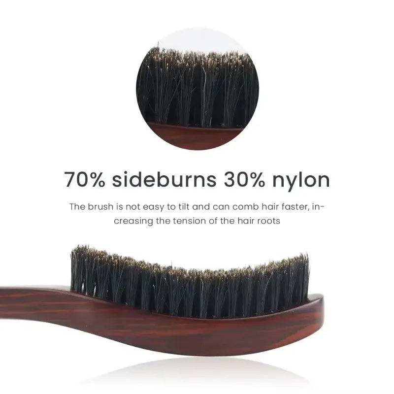 Slick Back Hair OR Beard Brush for Sleek Ponytail Bun & Smoothing Baby Hairs, Flyaways, Edge Control - Backcombing & Teasing