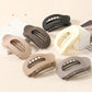 Fashion Oval Flat Hair Clips for Women New Design Leopard Large Flat Round Claw Clip French Acrylic Lying Down Hair Accessories